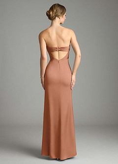 Azazie Leonis Bridesmaid Dresses Bronzer Mermaid Pleated Stretch Satin Convertible Dress image2