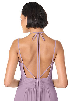Azazie Farren Bridesmaid Dresses Wisteria A-Line Pleated Chiffon Convertible Dress image6
