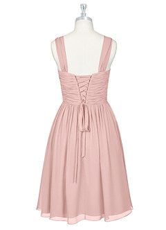 Azazie Angie Abiti da Damigella Abito A-Line in Chiffon Corsetto Rosa Cipria image8