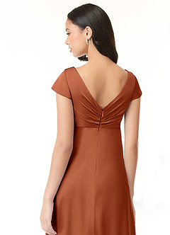 Azazie Allessia Brautjungfernkleider für Schwangere A-Linie Plissee Stretch-Satin Bodenlänge Kleid image7