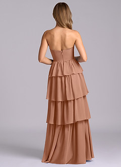 Azazie Faye Brautjungfernkleider A-Linie Herzausschnitt Chiffon Kleid Bronzer image7