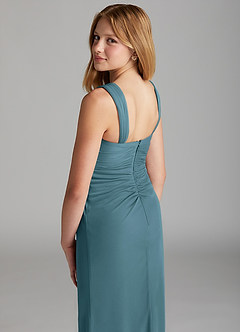 Azazie Jesaphine Junior Jurk van Mesh met Kolom Geplooid Bermuda image6