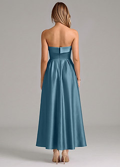 Azazie Lucienne Brudtärnklänningar Klä av A-Linje i Stretch Satin Plisserad Bermuda image6