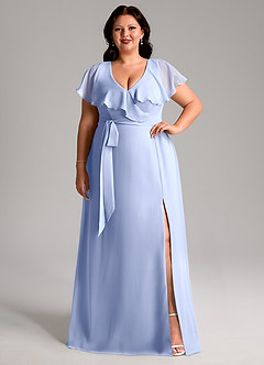 Azazie Lainey Bridesmaid Dresses Ice A-Line with Pockets Chiffon Dress image8