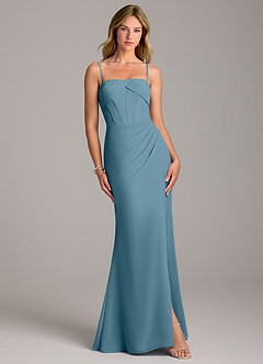 Azazie Chantel Jurken voor bruidsmeisjes Converteerbaar Jurk van Chiffon met Kolom Strapless Bermuda image4