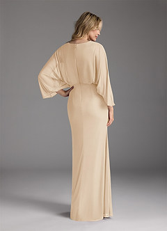 Azazie Ysabella Mother of the Bride Dresses Champagne Mermaid Pleated Mesh Dress image11