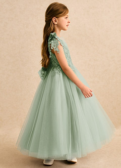 Azazie Sukie Sukienki dla dziewczynek sypiących kwiaty Suknia balowa Koronka Sznurówka Długość kostki Sukienka image5