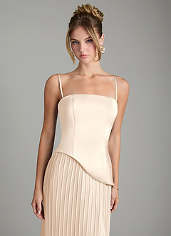 Azazie Tierney Bridesmaid Dresses White Alabaster A-Line Strapless Chiffon Convertible Dress image2