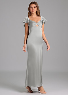 Azazie Demia 신부 들러리 드레스 쉬스 스윗하트 네크라인 스트레치 새틴 발목 길이 드레스 image4