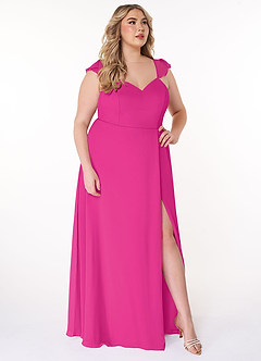 Azazie Everett Bridesmaid Dresses A-Line V-neck Ruched Chiffon Floor-Length Dress image10