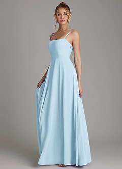 Azazie Elita Bridesmaid Dresses Sky Blue A-Line Pleated Chiffon Dress image5