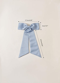 front Matching Color Stretch Satin Bow Hair Clip Set