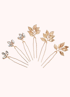 front Dainty Leaf Hairpins Set