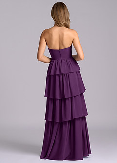 Azazie Faye Robes de demoiselle d'honneur Robe Trapèze en Mousseline de soie Encolure en Forme de Cœur Grain De Raisin image7