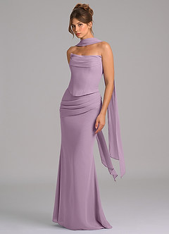 Azazie Sorrel Bridesmaid Dresses Wisteria Mermaid Corset Chiffon Dress image5