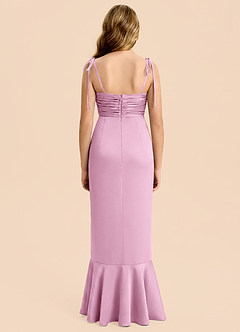 Azazie Ryan Junior Candy Pink Sheath Bow Stretch Satin Dress image2