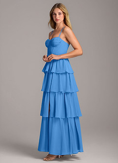 Azazie Alanna Bridesmaid Dresses Blue Jay A-Line Sweetheart Neckline Chiffon Dress image6