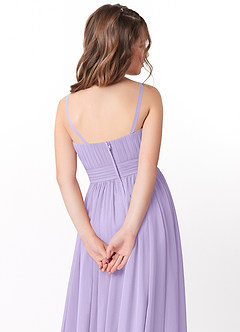 Azazie Astrid Junior Lilac A-Line Floral Chiffon Dress image4