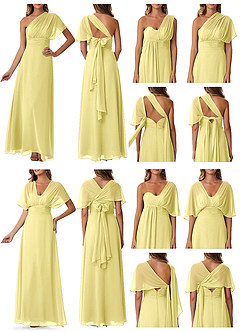 Azazie Fifi Bridesmaid Dresses Lemon Sorbet A-Line Strapless Chiffon Convertible Dress image10