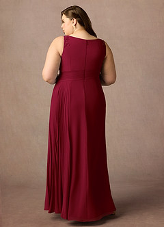 Azazie Galvan Mother of the Bride Dresses Burgundy A-Line Sequins Chiffon Dress image7
