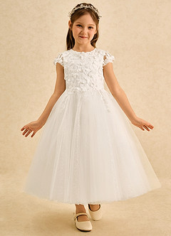 Azazie Sprinkle Flower Girl Klänningar Klä Balklänning i Spets image1