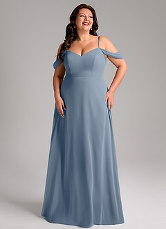 Azazie Marley Bridesmaid Dresses Twilight A-Line Off the Shoulder Chiffon Convertible Dress image13
