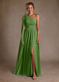 Azazie Lancaster Suknie dla Matki Panny Młodej Linia A Jedno ramię Szyfon Długość podłogi Sukienka image1