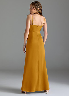 Azazie Maci Junior Klä av Sjöjungfru i Stretch Satin Plisserad image5