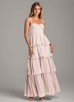 Azazie Alanna Bridesmaid Dresses Rose Petal A-Line Sweetheart Neckline Chiffon Dress image1