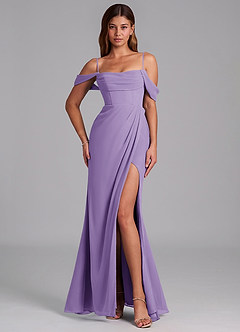 Azazie Johana Jurken voor bruidsmeisjes Converteerbaar Jurk van Chiffon met Zeemeermin Off the Shoulder Tahiti image4