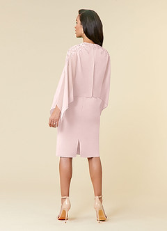 Azazie Maryam Final Sale Dusty Blue Sheath Lace Chiffon Dress image4