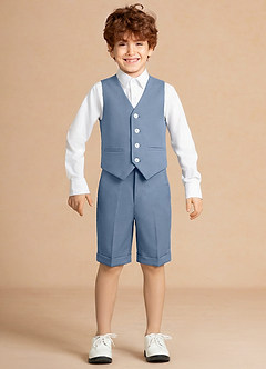 front Finn Dusty Blue Boy Vest 3-Piece Suit