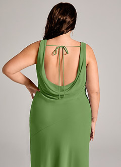 Azazie Rylina Bridesmaid Dresses Basil Mermaid Pleated Chiffon Dress image12