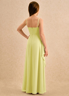 Azazie Cannoli Girls Formal Flower Girl Dresses Lemon Sorbet A-Line Pleated Chiffon Dress image2
