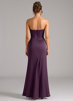 Azazie Debby Bridesmaid Dresses Plum Mermaid Strapless Stretch Satin Convertible Dress image7