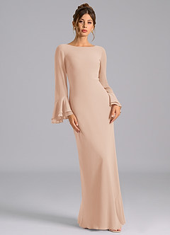 Azazie Leone Jurken voor bruidsmeisjes Jurk van Chiffon met Zeemeermin Korset Engelse Roos image4