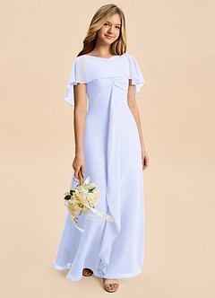 Azazie Selena Junior Lavender A-Line Ruched Chiffon Dress image5