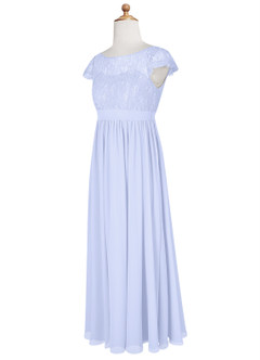 Azazie Silvermist Junior A-Linie Plissee Chiffon Kleid Lavendel image10