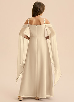 Azazie Moana Junior Linia A Pofałdowany Szyfon Długość podłogi Młodsza druhna Sukienka image5