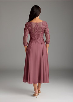 Azazie Marge Kleider für die Brautmutter A-Linie Schaufel Spitze Chiffon Kleid Wüstenrose image3