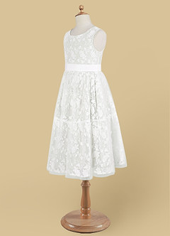 Azazie Edie Final Sale Diamond White A-Line Sequins Lace Dress image8