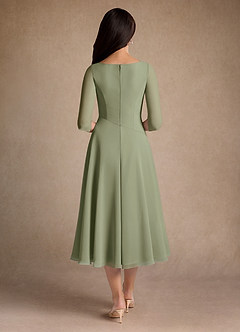 Azazie Durant Mother of the Bride Dresses Pistachio A-Line Pleated Chiffon Dress image3