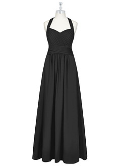 Azazie Claudia Bridesmaid Dresses Black A-Line Sweetheart Neckline Chiffon Dress image7