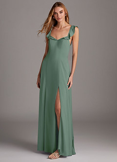 Azazie Arela Final Sale Black A-Line Ruched Stretch Chiffon Dress image4