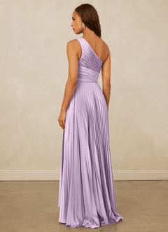 Christian Siriano Bridal for Azazie 1008 Bridesmaid Dresses Frosted Lilac A-Line One Shoulder Stretch Satin Dress image2