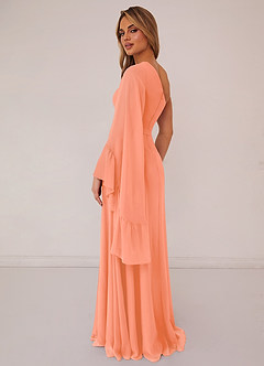Barbie ♥ Azazie Bridesmaid Dresses Sunset A-Line Long Sleeve Chiffon Dress image2