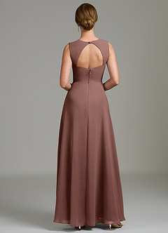 Azazie Gwendolyn Bridesmaid Dresses Espresso A-Line Sweetheart Neckline Chiffon Dress image4