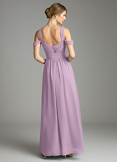 Azazie Lianne Vestidos de damas de honor Vestido de Glicinia de Gasa de Corte en A con Vestidos sin tirantes image7