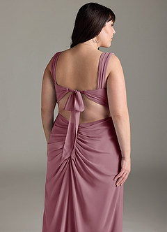 Azazie Jesaphine Bridesmaid Dresses Vintage Mauve Sheath Bow Chiffon Dress image14