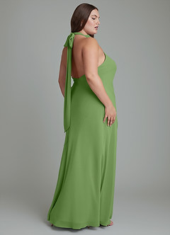 Azazie Velli Bridesmaid Dresses Basil Mermaid High Neck Chiffon Dress image13